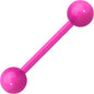 14G 5/8 Pink Acrylic Over Steel Barbell Tongue Ring