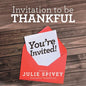 Invitation to Be Thankful - Paperback