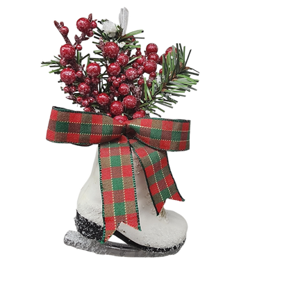 Floral Ice Skate Ornament -