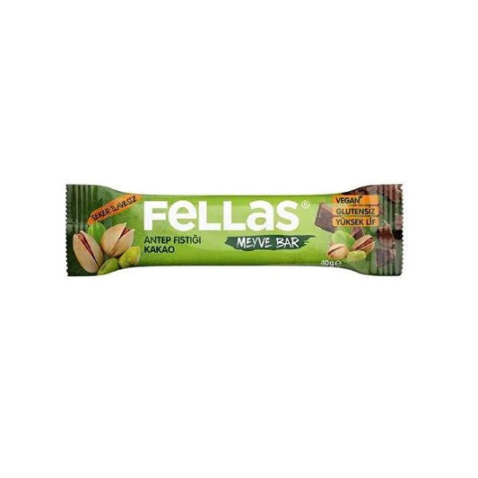 Fellas Fruit and Nut Bar Pistachio & Cacao: High Fiber, Gluten-Free, No Added Sugar - Healthy Energy Snack