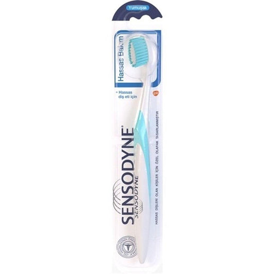 Sensodyne Sensitive Care Manual Toothbrush for Adults with Soft Bristles - Gentle Oral Care for Sensitive Teeth and Gums