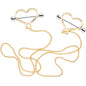 Gold Tone Heart to Heart Dangle Nipple Chain