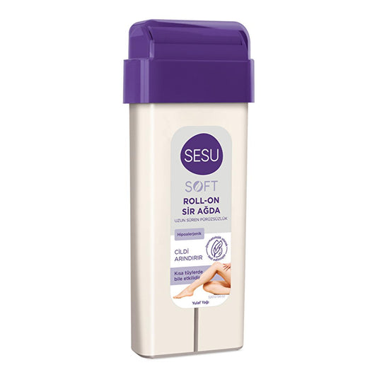 Sesu Soft Roll-On Sir Ağda 100 ml - Hypoallergenic Hair Removal Wax for Sensitive Skin