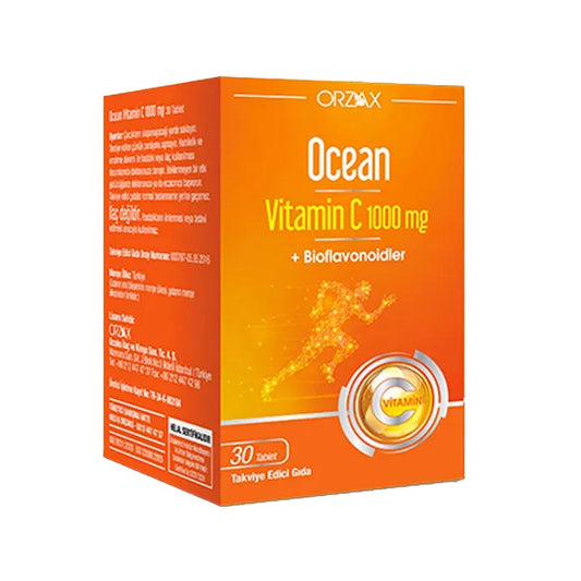 Orzax Ocean Vitamin C 1000 mg Supplement - Boost Immune System Support & Overall Health - 30 Tablets