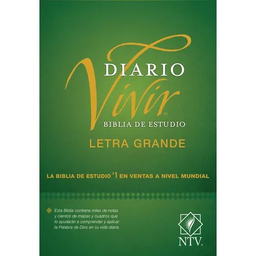 Biblia de Estudio del Diario Vivir Ntv, Letra Grande (Tapa Dura, Índice, Letra Roja) - Hardcover