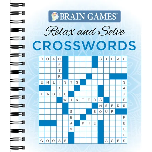 Brain Games - Relax and Solve: Crosswords (Blue) - Spiral