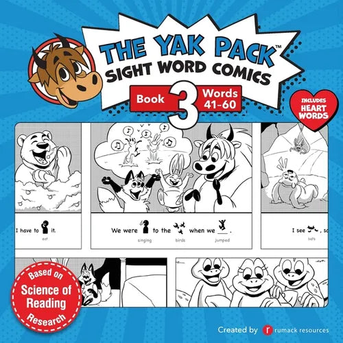 The Yak Pack: Sight Word Comics: Book 3: Comic Books to Practice Reading Dolch Sight Words (41-60) - Paperback