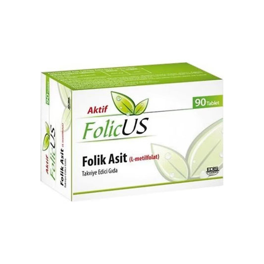 Folicus Folic Acid Supplement 400 µg - Prenatal Support for Pregnancy & Overall Health - 90 Tablets