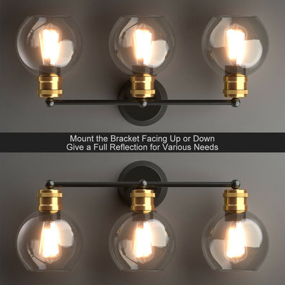 Modern 3-light Bubbled Glass Vanity Light