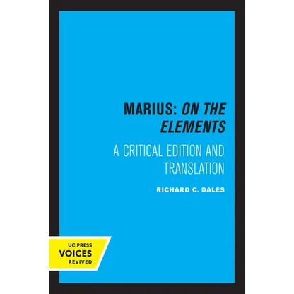Marius: On the Elements: A Critical Edition and Translation Volume 10 - Paperback