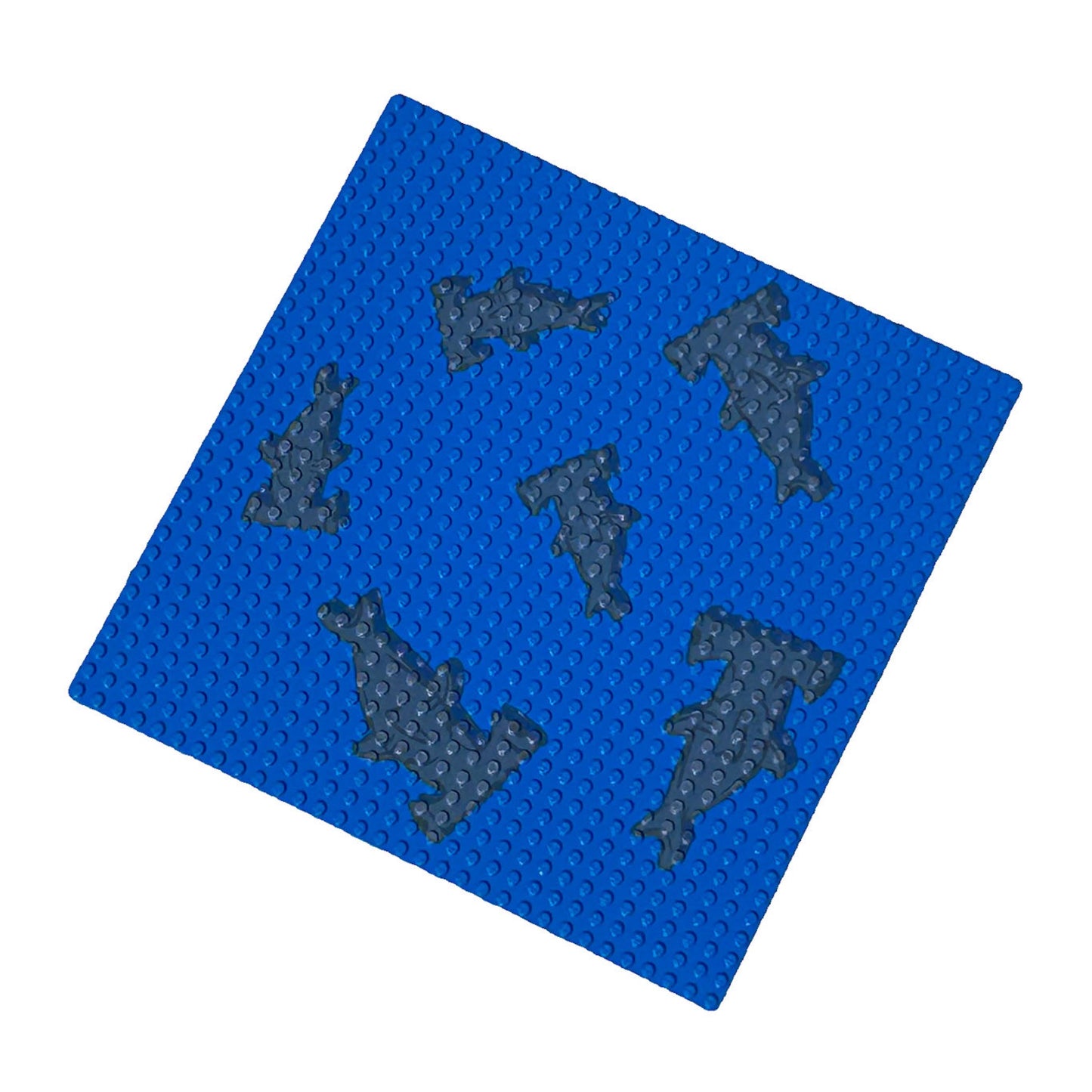 School of Hammerhead Sharks made with LEGO Baseplate - B3 Customs