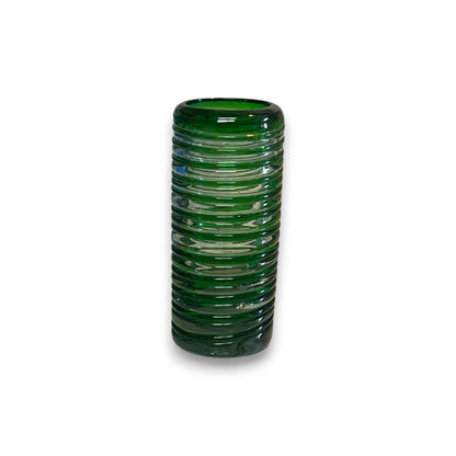Mexican Double Shot Glass | Hand-Blown Green Swirl Barware