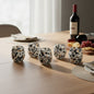 Hand-Blown Mexican Stemless Wine Glass | Blue Mocha Speckle Design