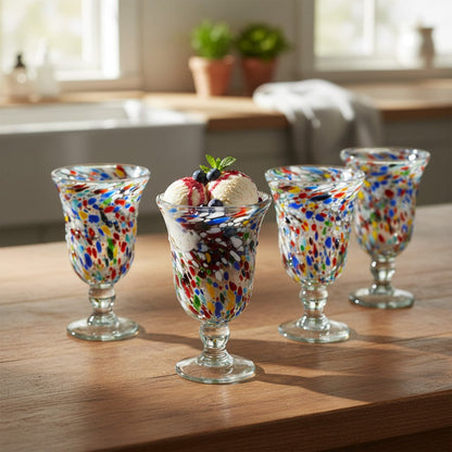 Hand-Blown Mexican Sundae Glass | Confetti Rock Design