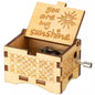 Hand Crank Vintage Wood Carved Sunshine Musical Box