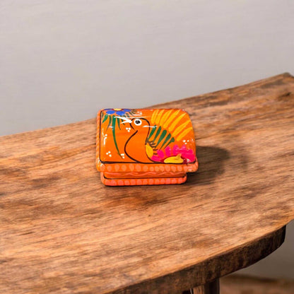 Colorful Hand-Painted Guerrero Jewelry Box | Mexican Ceramic Chest