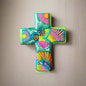 Guerrero Hand-Painted Cross Wall Art | Colorful Mexican Decor