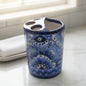 Hand-Painted Talavera Toothbrush Holder | Blue & White Ceramic