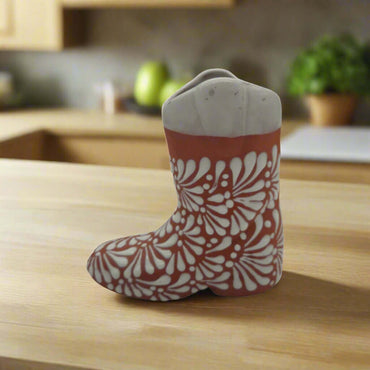 Talavera Boot Planter | Hand-Painted Mexican Pottery Accent