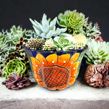 Vibrant Talavera Planter | Mexican Calla Lily Ceramic Pottery