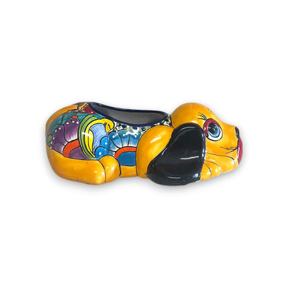 Talavera Dog Planter | Hand-Painted Mexican Pottery Decor