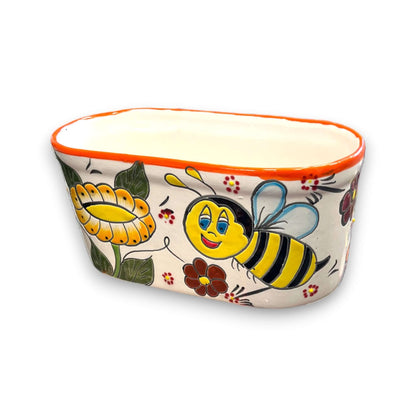 Talavera Honey Bee Pot | Hand-Painted Flower Planter