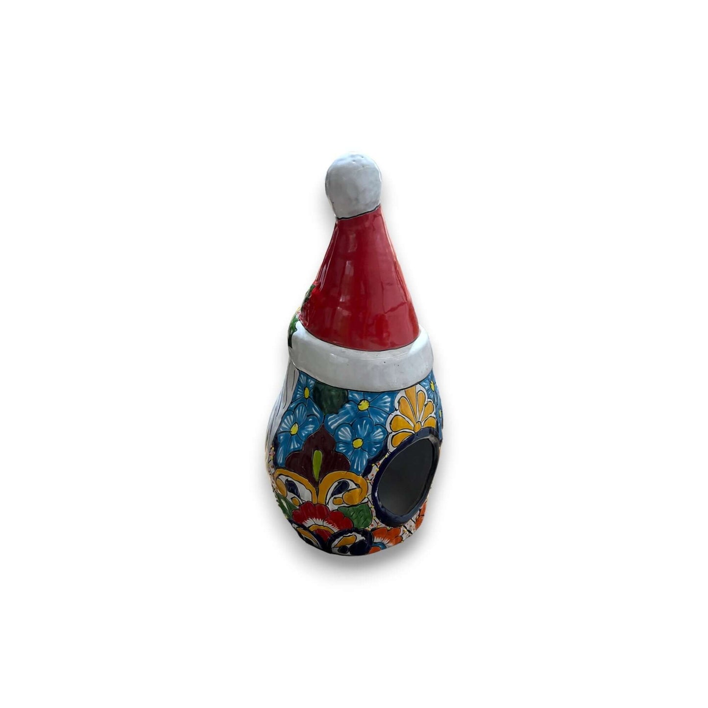 Hand-Painted Talavera Santa Statue | Festive Christmas Decoration