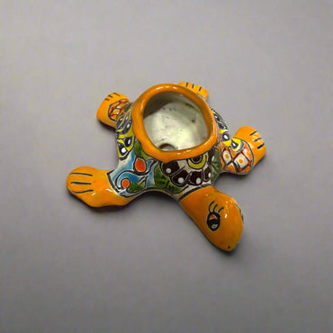 Mini Hand-Painted Talavera Sea Turtle | Vibrant Planter