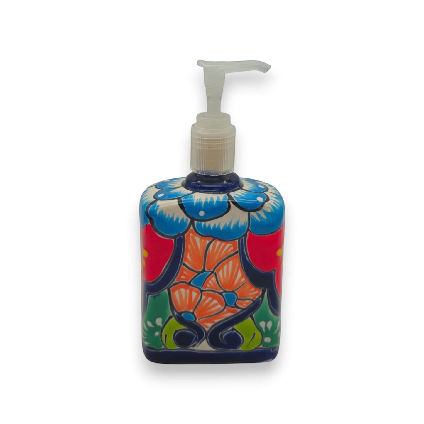 Hand-Painted Talavera Soap Pump | Colorful Ceramic Dispenser