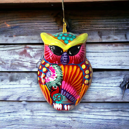 Small Guerrero Owl Wall Decor | Handmade Mexican Ceramic Accent