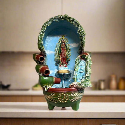 Mexican Outdoor Fountain | Painted Traditional Water Feature