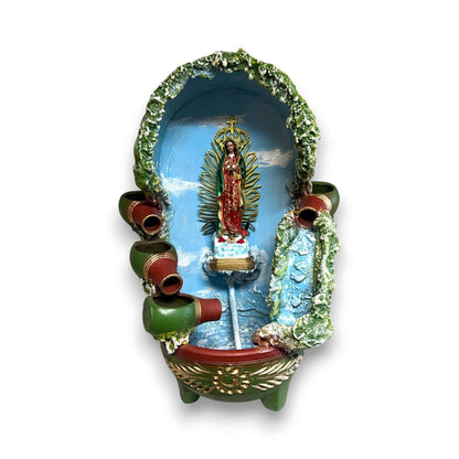 Mexican Outdoor Fountain | Painted Traditional Water Feature