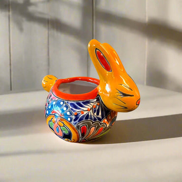 Talavera Rabbit Planter | Handmade Mexican Bunny Pot