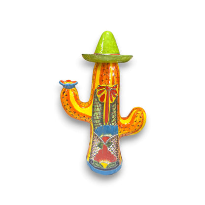 Talavera Cactus Statue | Colorful Handmade Mexican Art