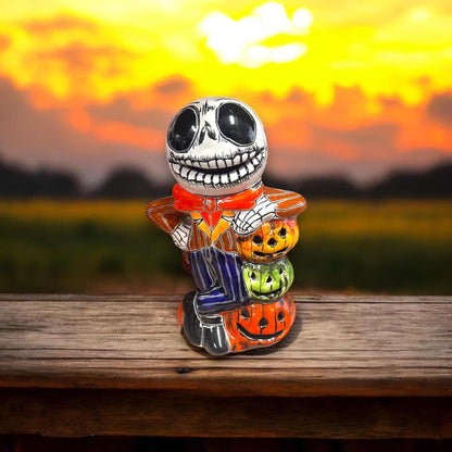 Handmade Talavera Skeleton Statue | Day of the Dead Calavera Decor