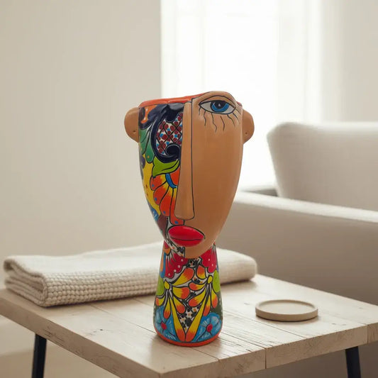Talavera Lady Planter | Handmade Mexican Folk Art