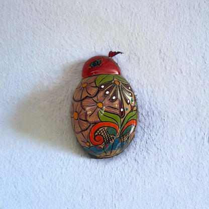 Handmade Talavera Ladybug Wall Art | Colorful Mexican Ceramic Decor