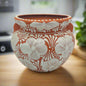 Handmade Talavera Flower Pot | Terracotta & White Design