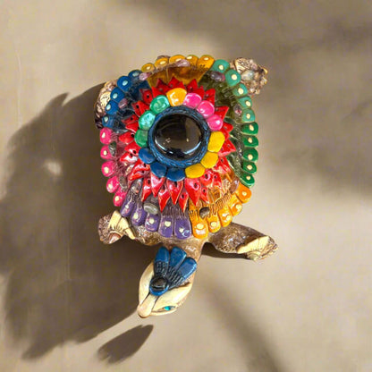 Artisan Crafted Aztec Turtle Statue | Handmade Cultural Decor Accent
