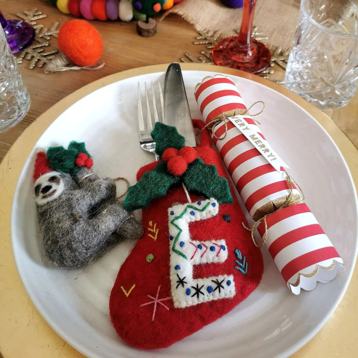 Handmade Felt Mini Alphabet Stockings
