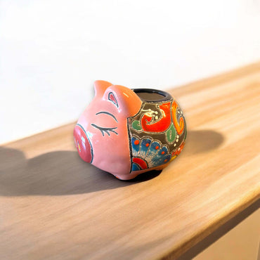 Mexican Talavera Pig Planter | Vibrant Handmade Ceramic Decor