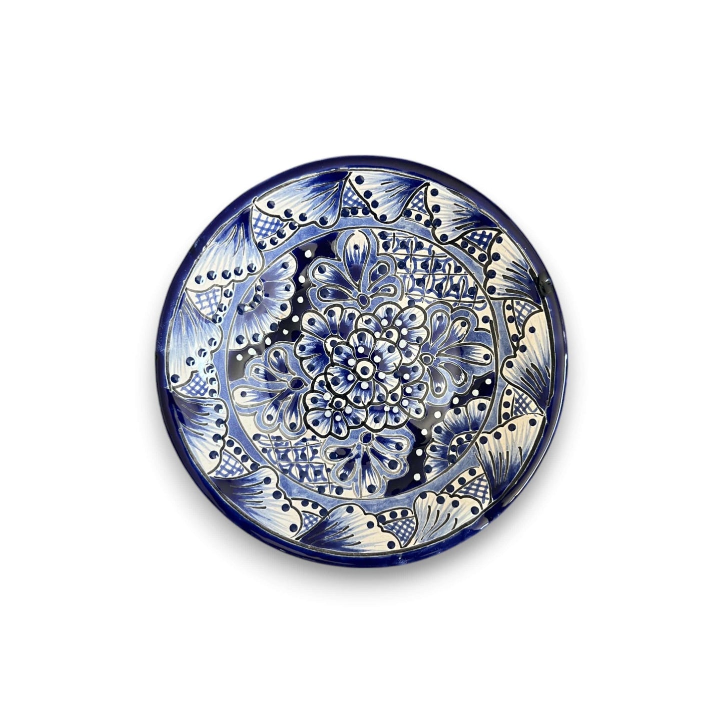Talavera Dinnerware Set | 20-Piece Blue & White Tableware for 4