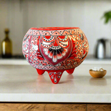 Handmade Talavera Molcajete Planter | Colorful Mexican Flower Pot