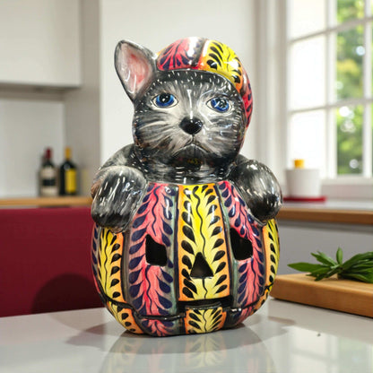 Talavera Pumpkin Animal Statue | Whimsical Fall Decor