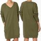 Haute Edition Women's Oversized Pullover Sweatshirt Dress
