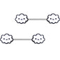 14G 9/16 Fluffy Little Clouds Barbell Nipple Ring Set