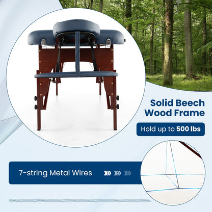 Portable Folding Massage Table with Carrying Case-Navy