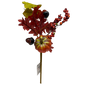 14 inch Faux Pumpkin Pick With Leaves, Acorns and Berries