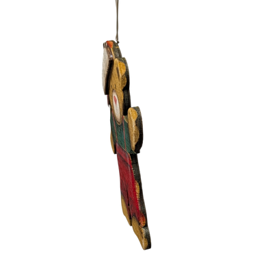 Barnaby's Cozy Christmas: Hand-Painted Plywood Ornament