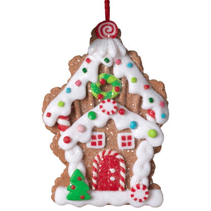 Clay Dough Gingerbread House Ornament - 5 Inch -
